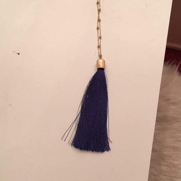 Navy tassel necklace - Picture 1 of 4